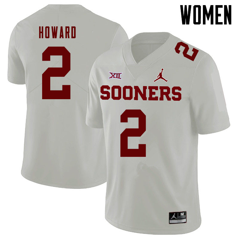 Jordan Brand Women #2 Theo Howard Oklahoma Sooners College Football Jerseys Sale-White